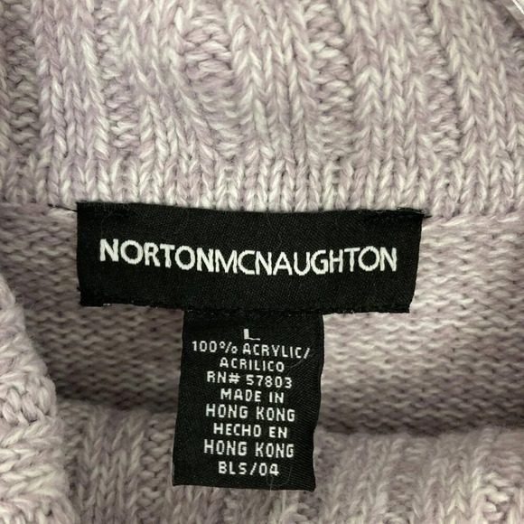 New Norton McNaughton Light Purple Fur Trim Soft Cozy Pullover Sweater Large - Picture 2 of 11